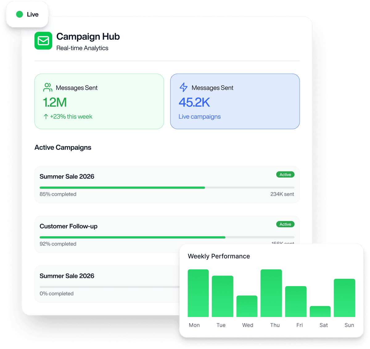 Wasendly Campaign Hub Analytics